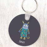 Chaveiro Nome Personalizado do Monster Sidney<br><div class="desc">Um monstro fofo,  perfeito para uma bolsa de favores do partido temático,  ou para o Halloween,  ou qualquer outro dia! Personalize alterando ou removendo o nome.</div>