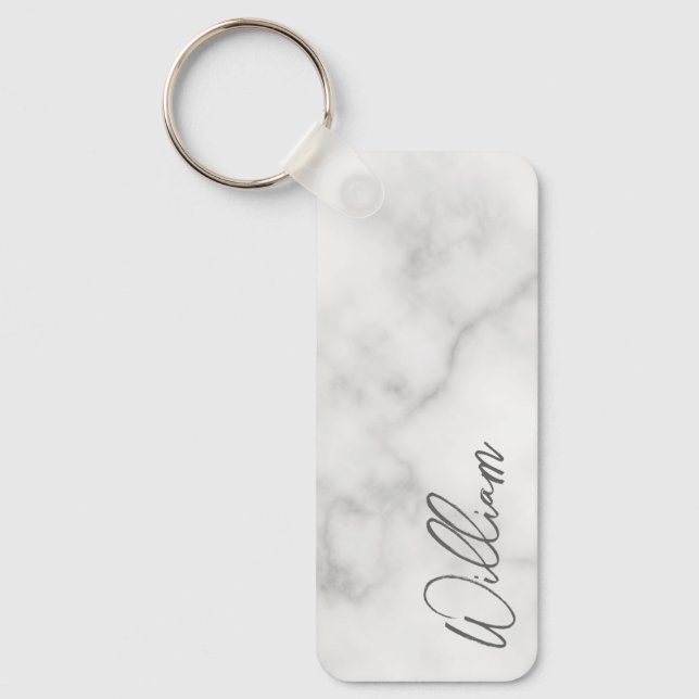 Chaveiro Nome Personalizado do Script Moderno do Marble Bra (Frente)