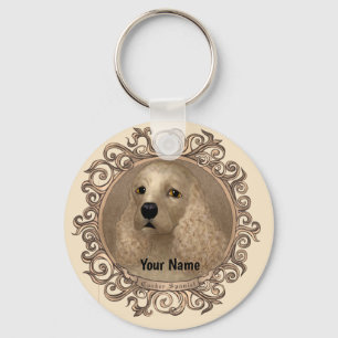 Chaveiro nome personalizado do spaniel do ornamentado