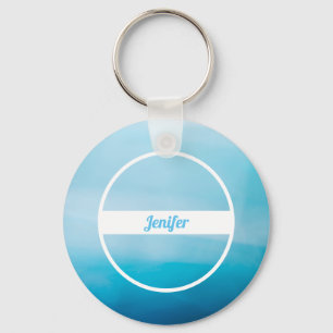 Chaveiro Nome Personalizado em Pingente com Gradiente Azul
