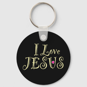 Chaveiro Nome Personalizado ‘Eu Amo Jesus’ Citação Cristã