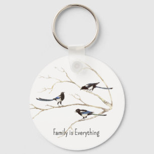 Chaveiro Nome personalizado Família Magpie Bird é tudo