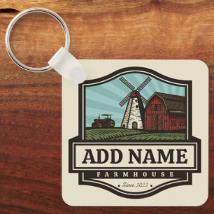Chaveiro NOME Personalizado Farmhouse Rustic Farmhouse Old