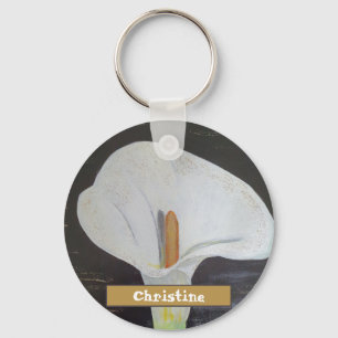 Chaveiro Nome Personalizado Flor LILY Acrylic Painting