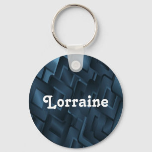 Chaveiro Nome personalizado formas de diamante azul
