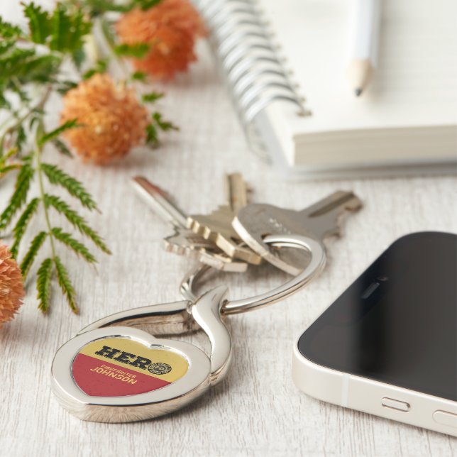 Chaveiro Nome Personalizado, Herói do Bombeiro (Lateral)