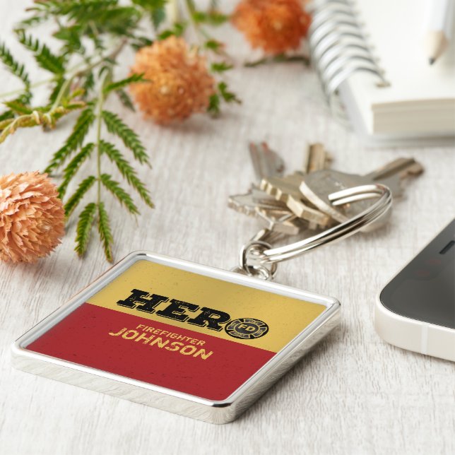 Chaveiro Nome Personalizado, Herói do Bombeiro (Lateral)