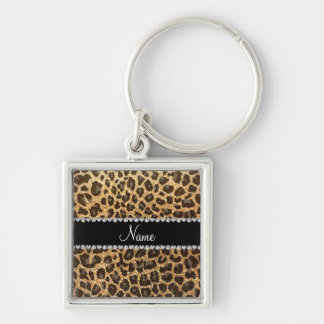 Chaveiro Nome personalizado impressão-leopardo amarelo-past
