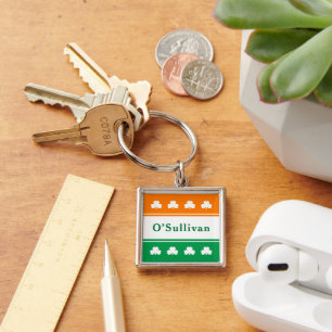 Chaveiro Nome Personalizado Irlandês Cores de Sinalizador I