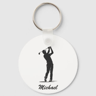 Chaveiro Nome Personalizado Jogador de Golfe Golfer Golfing