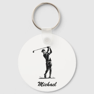 Chaveiro Nome Personalizado Jogador de Golfe Golfer Golfing
