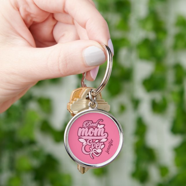 Chaveiro Nome Personalizado "Melhor Mãe Nunca" (Mão)