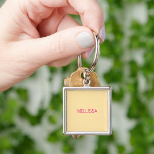 Chaveiro Nome personalizado minimalista creme