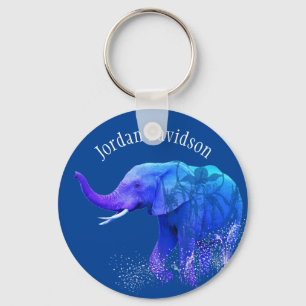 Chaveiro Nome Personalizado: Modern Elephant Animal Digital