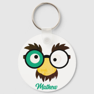 Chaveiro Nome Personalizado Moderno Rosto Engraçado Cor do