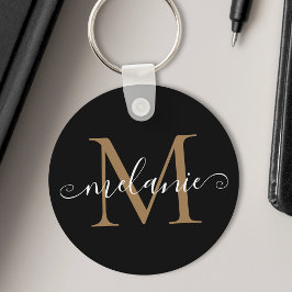 Chaveiro Nome Personalizado Monograma Bonito Script Chic Pr