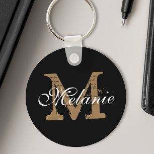 Chaveiro Nome Personalizado Monograma Bonito Script Clássi