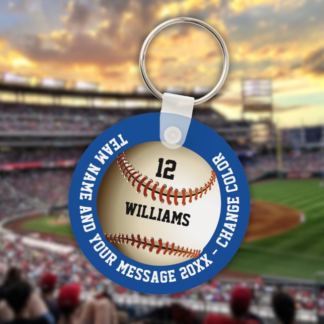 Chaveiro Nome Personalizado Número Nome da Equipe Beisebol (Custom Name Number Team Name Baseball Keychain)