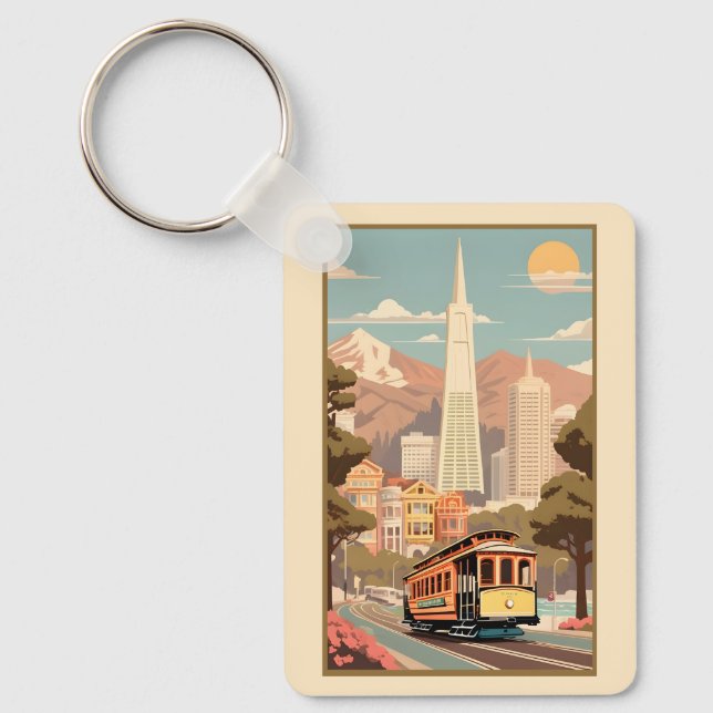 Chaveiro Nome Personalizado & Número Retro São Francisco (Frente)