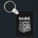 Chaveiro Nome Personalizado O Homem O Mito A Legenda<br><div class="desc">Personalizou seu próprio nome,  design de tipografia "O Homem Mito a Lenda",  presente personalizado de excelente para homens,  pais,  avô,  marido,  namorado no dia de os pais,  aniversário,  aniversário e qualquer dia especial.</div>
