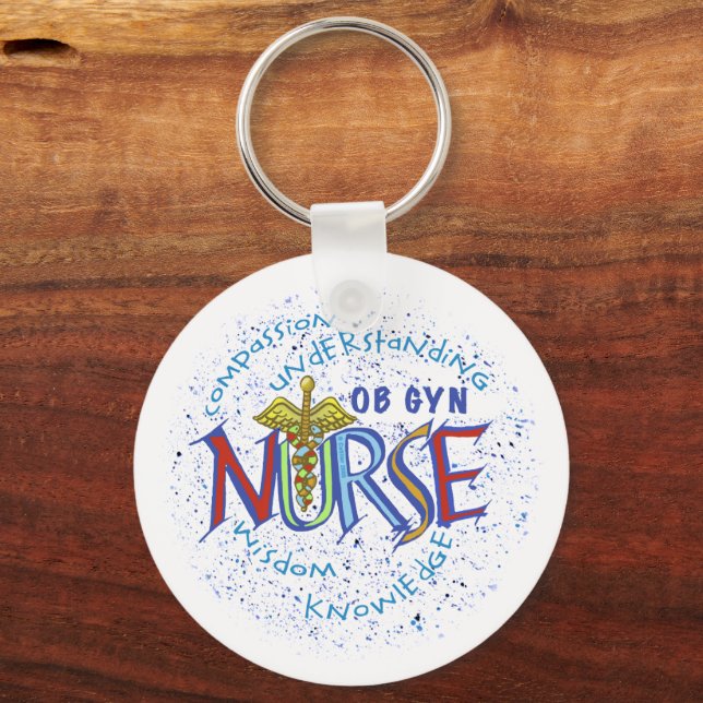Chaveiro Nome personalizado Ob Gyn Nurse Motto (Frente)