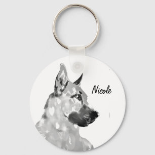 Chaveiro Nome personalizado ou animal de German shepherd de