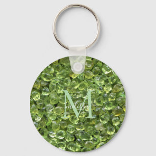 Chaveiro Nome Personalizado Peridot Birthstone Monograma