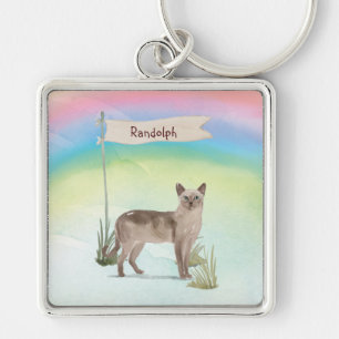 Chaveiro Nome Personalizado Pet de Gato Tonquinês