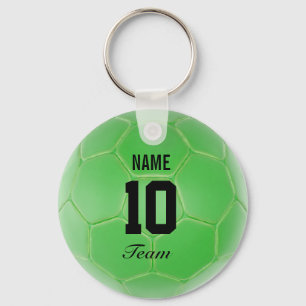 Chaveiro Nome personalizado preto verde da bola de futebol