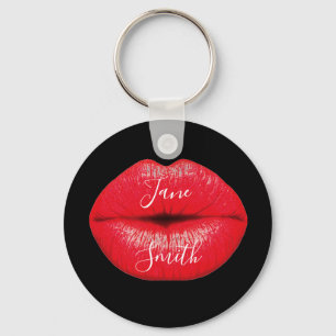 Chaveiro Nome personalizado Red Lipstick big pop art