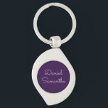 Chaveiro Nome personalizado roxo personalizado<br><div class="desc">Na moda personalizado chaveiro com elegante cor roxa. Personalize-o adicionando seu nome para obter um presente personalizado perfeito.</div>