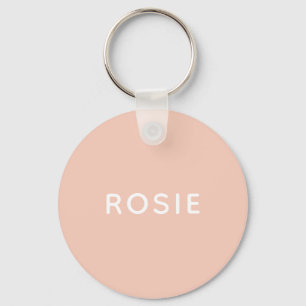 Chaveiro Nome Personalizado Simples - Mínimo do Cor-de-rosa