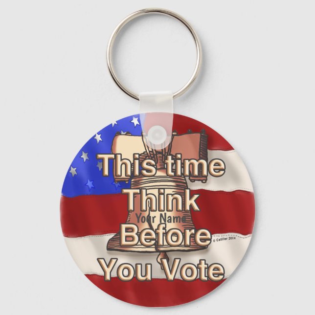 Chaveiro Nome personalizado Think and Vote (Frente)