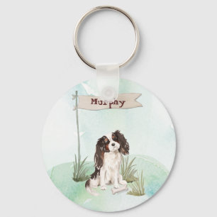 Chaveiro Nome Personalizado Três Cor Rei Charles Spaniel