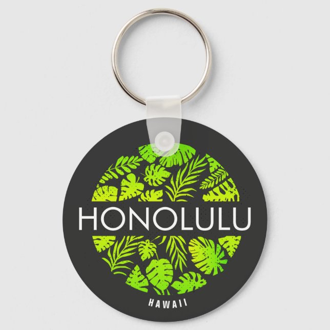 Chaveiro Nome Personalizado Tropical Honolulu Hawaii (Frente)