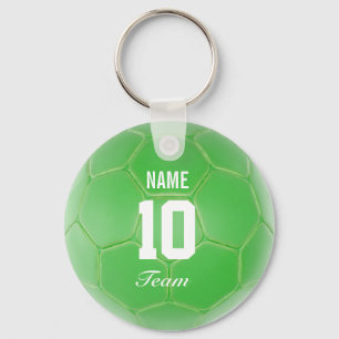 Chaveiro Nome personalizado verde da bola de futebol da