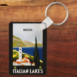 Chaveiro Nome personalizado Viagens vintage dos Lagos Itali