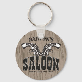 Chaveiro Nome personalizado Wild West Gun Revolver Saloon