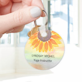 Chaveiro Nome personalizado Yoga Instrutor Sunflower