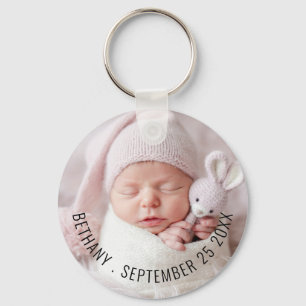Chaveiro Nome Simples da Foto do Bebê Data do Anúncio de Na