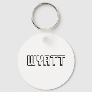 Chaveiro Nome Wyatt Em Blocos De Letras,