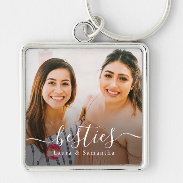 Chaveiro Nomes de Melhores Amigas Personalizados Foto (Frente)