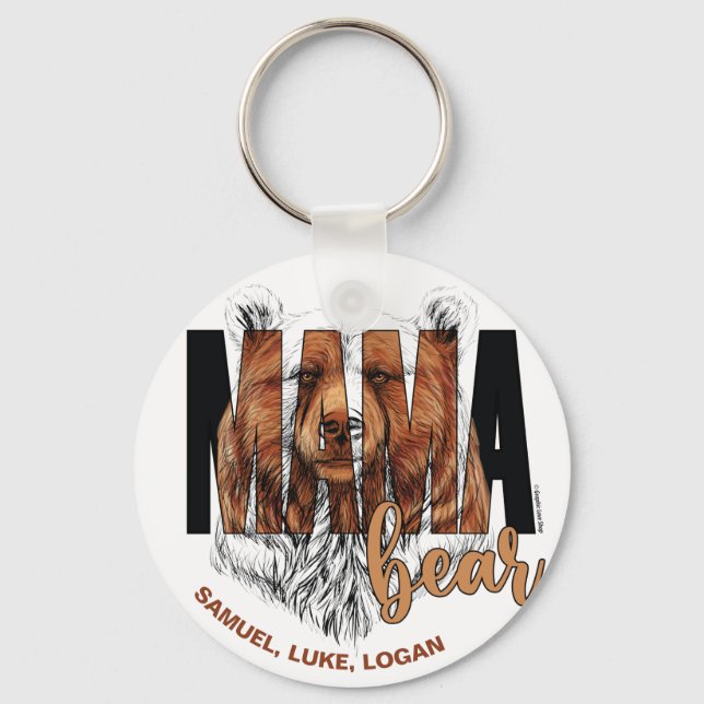 Chaveiro Nomes Personalizados da Mamãe Urso - © GraphicLove (Frente)