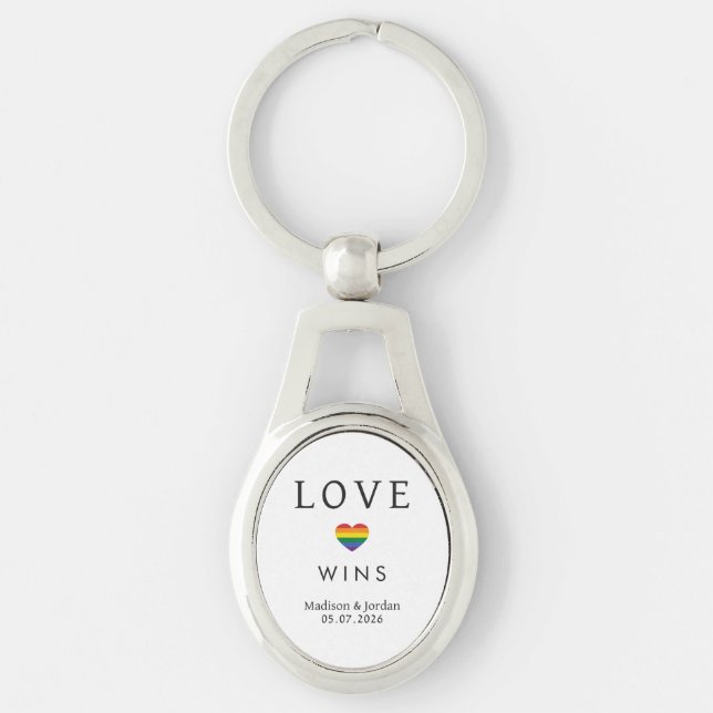 Chaveiro Nomes Personalizados / Texto Arco-íris AMOR (Frente)