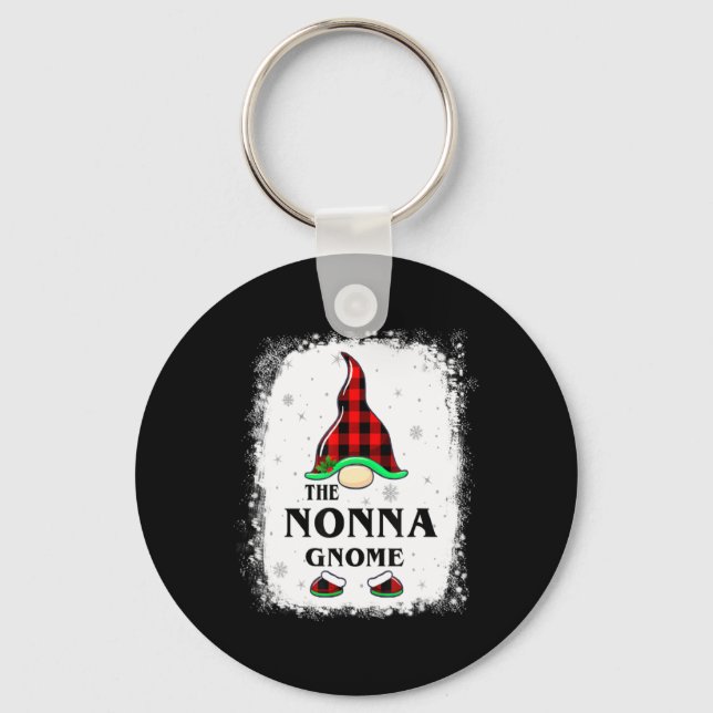 Chaveiro Nonna Gnome Buffalo Plaid Matching Family Xmas Paj (Frente)