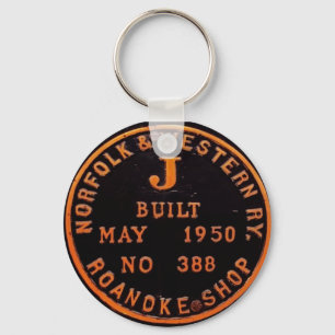 Chaveiro Norfolk e Western 611 Builders Plate Key Chain