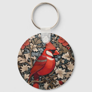 Chaveiro Norte Cardinal Bird William Morris Inspirado