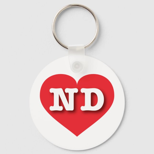Chaveiro North Dakota Red Heart - Eu amo ND (Frente)