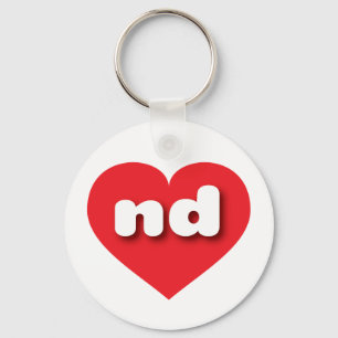 Chaveiro North Dakota Red Heart - Eu amo ND