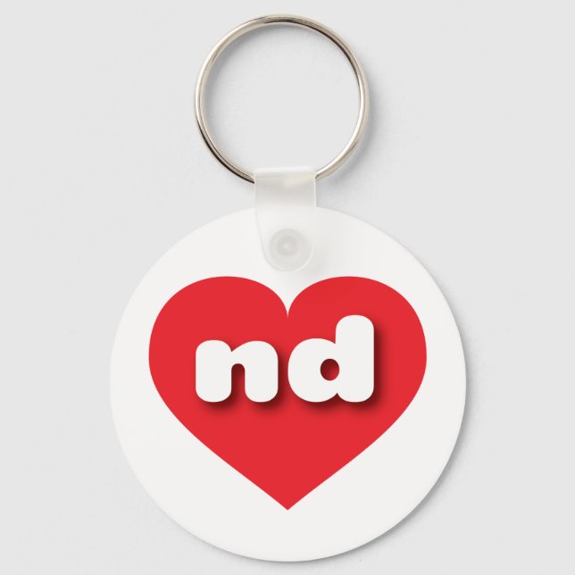 Chaveiro North Dakota Red Heart - Eu amo ND (Frente)